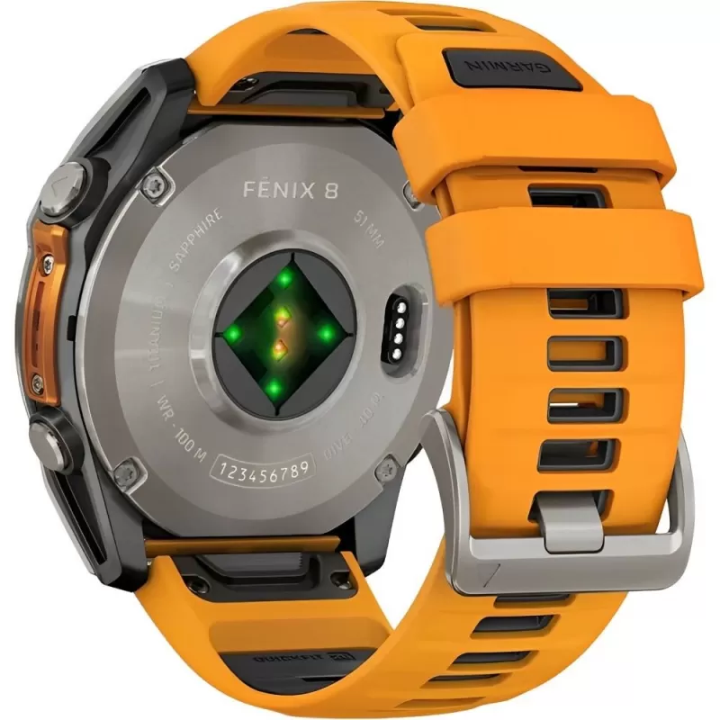 Reloj GPS Garmin Fēnix 8 51mm AMOLED Sapphire - Titanium/Spark Orange Graphite (010-02905-10)