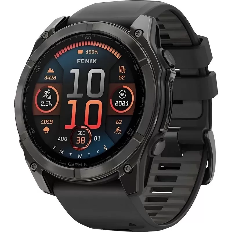 Reloj GPS Garmin Fēnix 8 51mm AMOLED Sapphire 010-02905-20 Carbon Gray/DLC Titanium Black - Pebble Gray