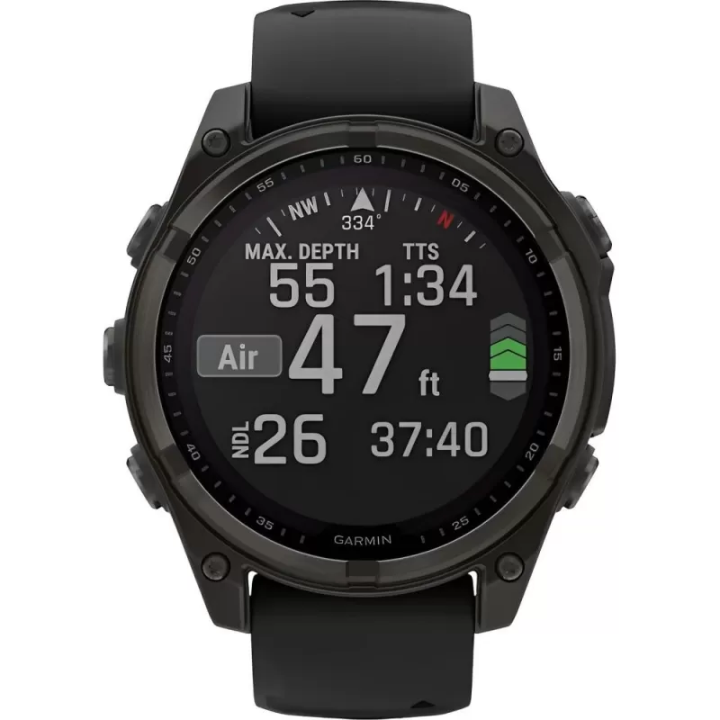 Reloj GPS Garmin Fēnix 8 47mm Solar Sapphire 010-02906-10 - Carbon Gray/Titanium Black