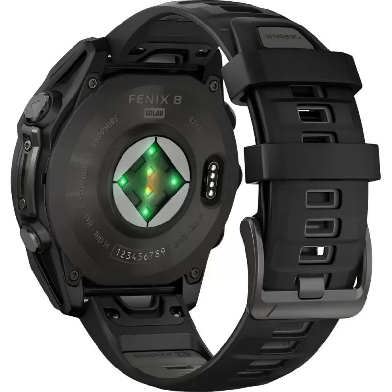 Reloj GPS Garmin Fēnix 8 47mm Solar Sapphire 010-02906-10 - Carbon Gray/Titanium Black