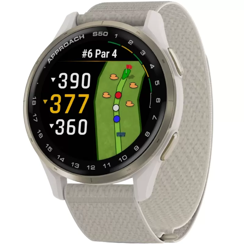 Reloj GPS Garmin Approach S50 - Cream Gold/Ivory (010-03010-01) Reloj GPS Garmin Approach S50 - Cream Gold/Ivory (010-03010-01)