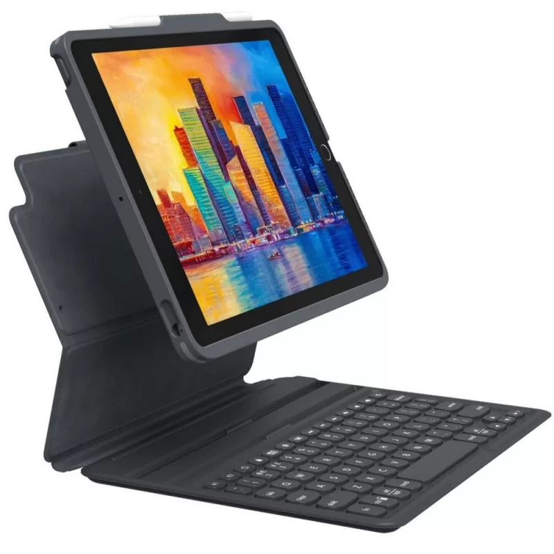 Teclado Wireless Zagg Pro Keys con Capa Desmontable para iPad 10.9"  9th|8th|7th Gen - Black/Gray