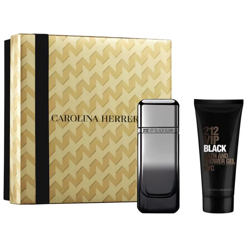 Kit Perfume Carolina Herrera 212 VIP Black Elixir EDP 100mL + Shower Gel 100mL - Masculino