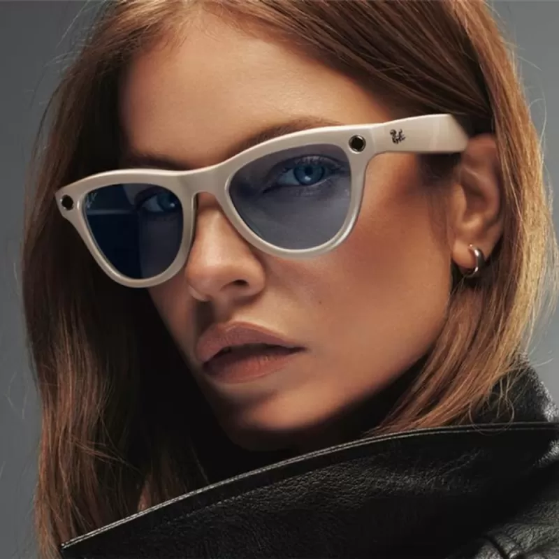 Lentes de Sol Ray-Ban Meta Skyler (Gen 2) RW4014 - Shiny Chalky Gray/Transitions Sapphire