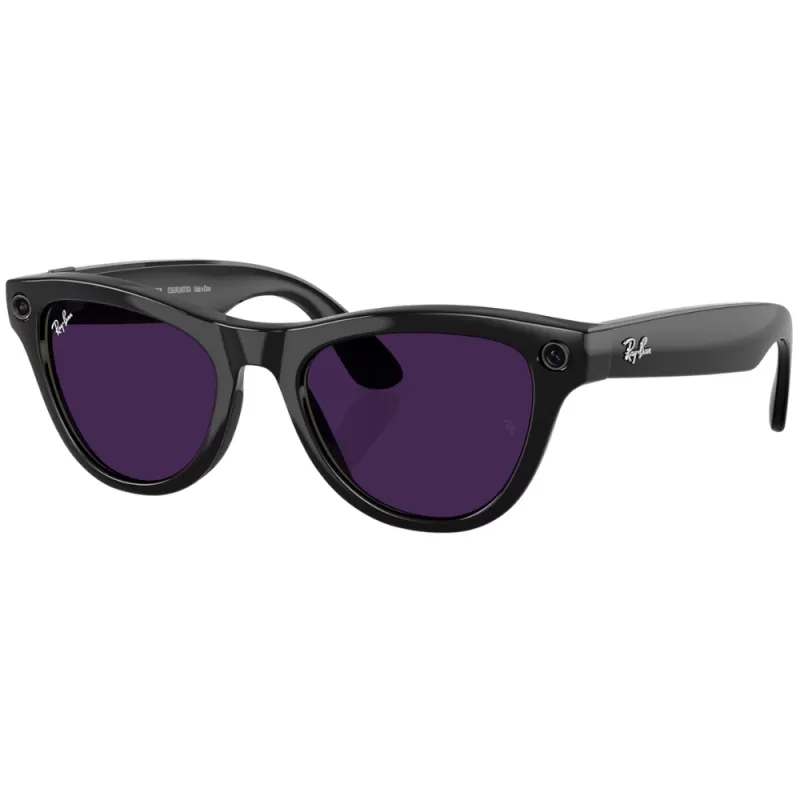 Lentes de Sol Ray-Ban Meta Skyler (Gen 2) RW4014 - Shiny Black/Transitions Amethyst