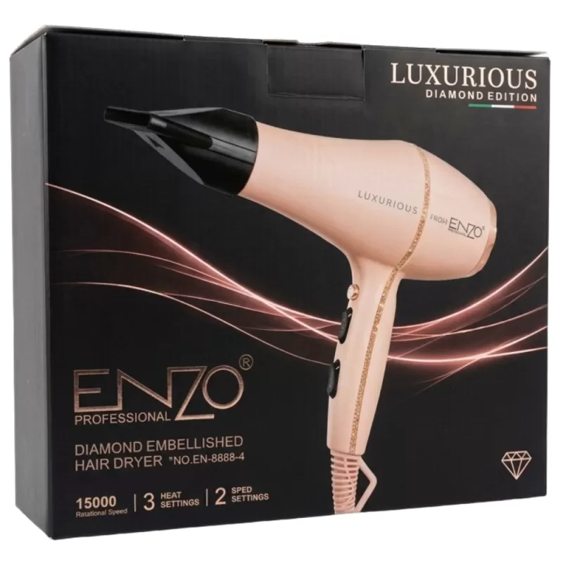 Secador de Cabello Enzo Luxurious Diamond Edition EN-8888-4 1845W 220V - Pink
