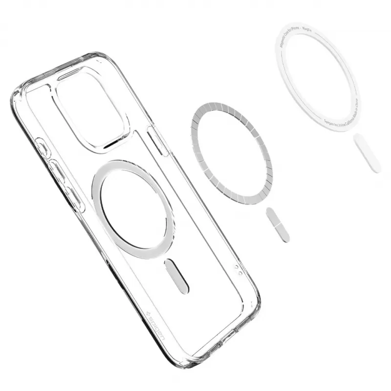 Capa Spigen iPhone 15 Pro ACS06475 Crystal Hybrid MagFit - Transparente/White