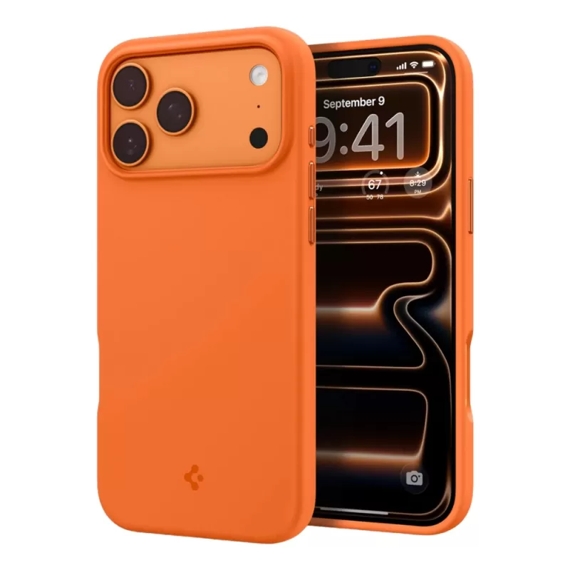 Capa Spigen iPhone 17 Pro Max ACS11378 Silicone Fit - Cosmic Orange