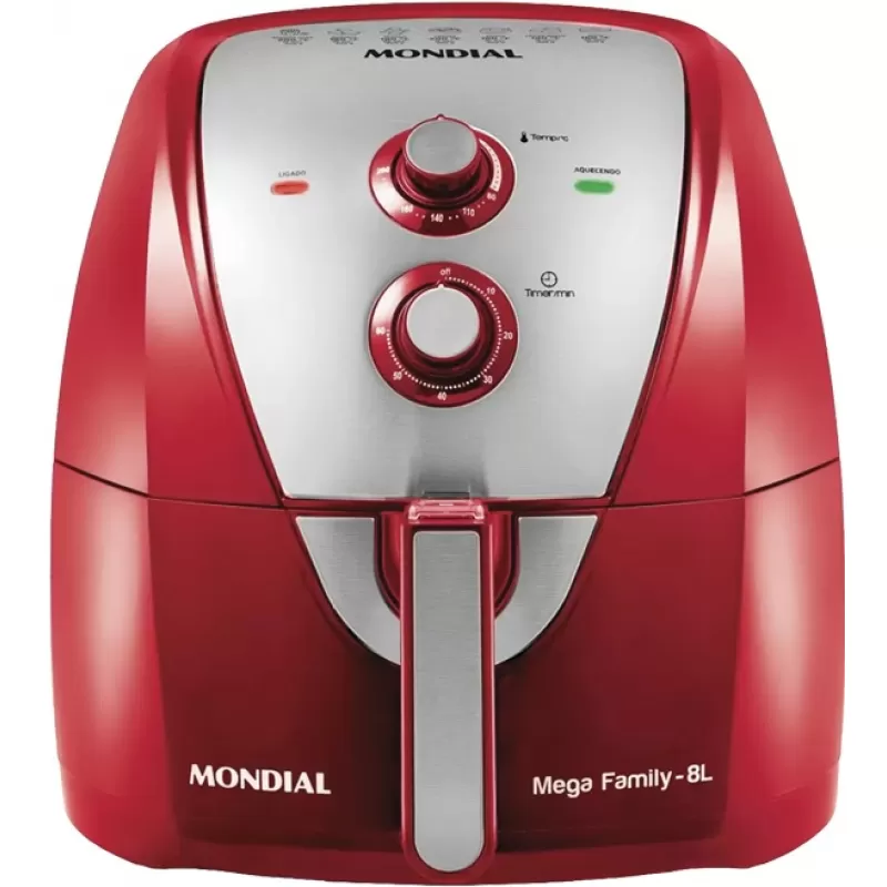 Freidora Eléctrica Mondial Air Fryer Mega Family AFN-80RI 1900W 220V 8L - Red