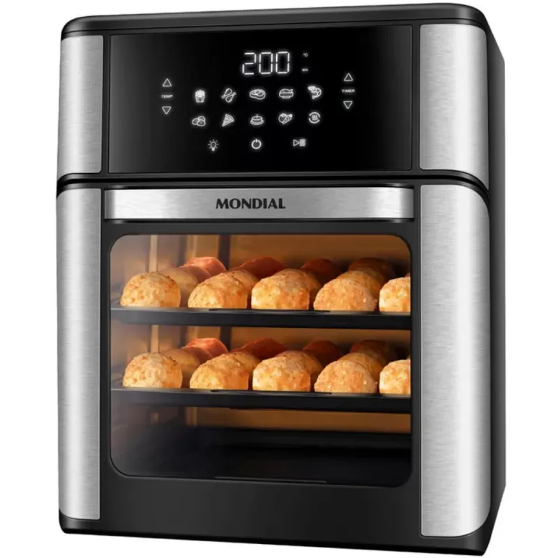 Air Fryer/Horno Mondial Oven AFON-12L-BI 12L 2200W 220V - Black/Inox Air Fryer/Horno Mondial Oven AFON-12L-BI 12L 2200W 220V - Black/Inox