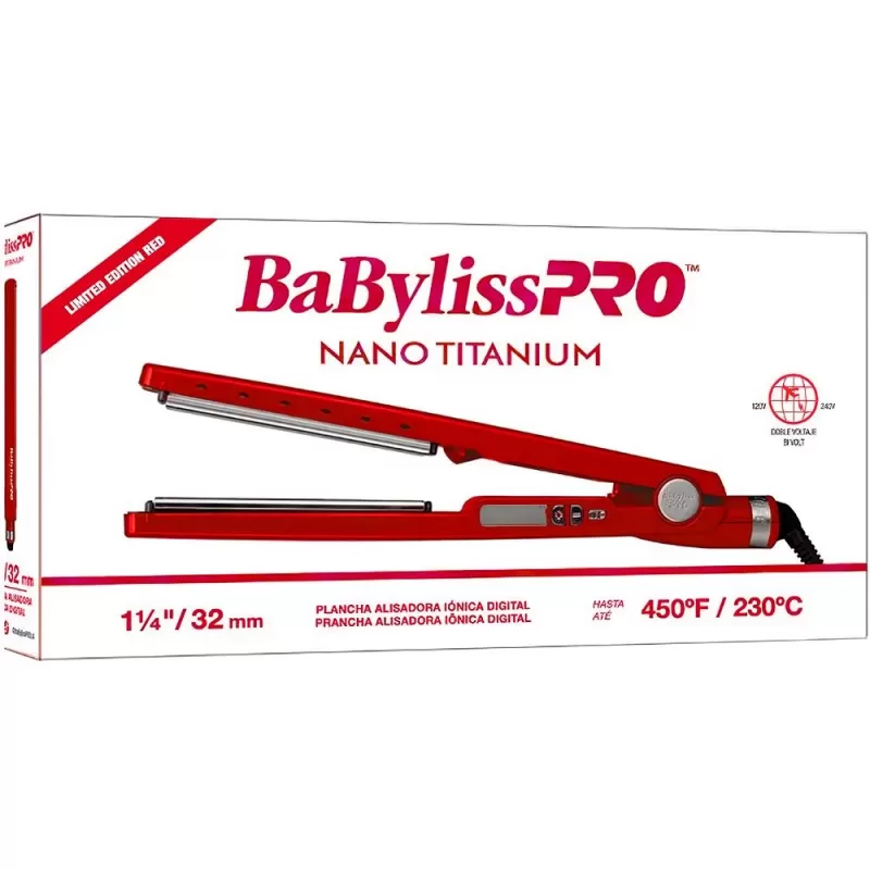 Alisador BaBylissPro Nano Titanium BNTR4091TUZ 2V - Red