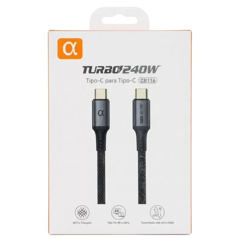 Cable USB-C A'Gold CB116 240W (1.8m) - Black