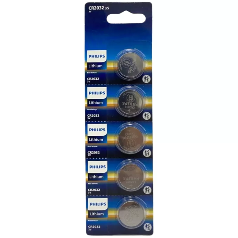 Pila Botón Philips CR2032P5/70 Lithium 3V (5 unidades) Pila Botón Philips CR2032P5/70 Lithium 3V (5 unidades)