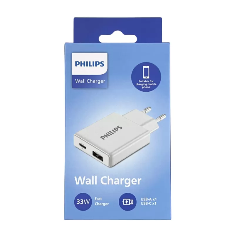 Adaptador Philips DLP4322CW/70 USB-A | USB-C 33W - White