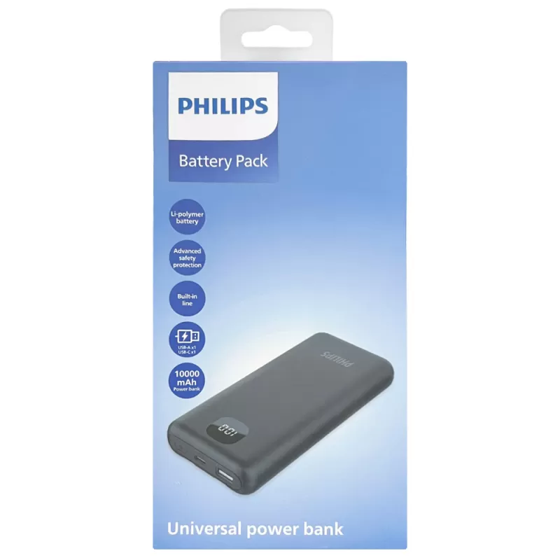 Cargador Portátil Philips DLP8716CB/70 10.000mAh - Black