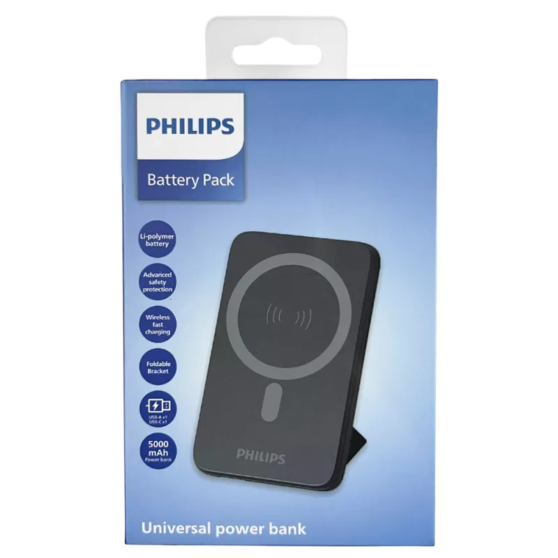 Cargador Portátil Wireless Philips DLP9701CB/70 5000mAh - Black