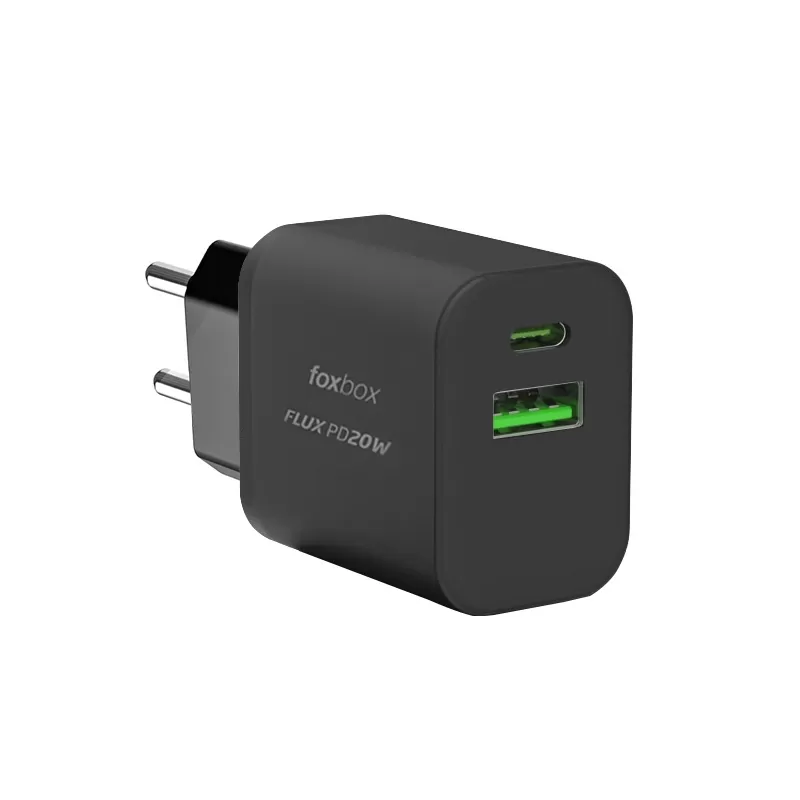 Adaptador Foxbox Energy Flux PD20W USB-A | USB-C - Black