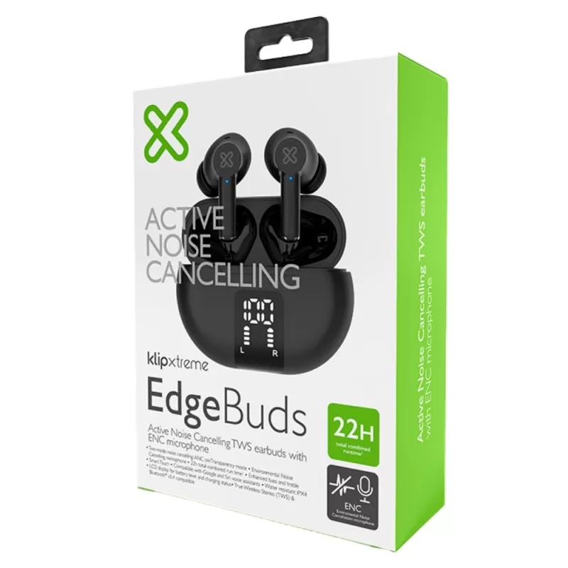 Auricular Klip Xtreme EdgeBuds KTE-755BK Bluetooth ANC - Black