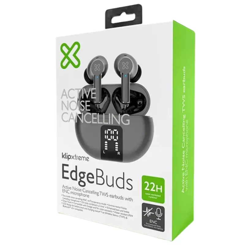 Auricular Klip Xtreme EdgeBuds KTE-755GR Bluetooth ANC - Gray