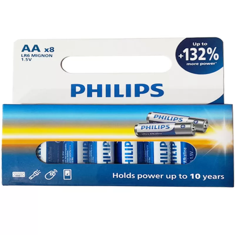 Pila Alkalina AA Philips LR6E8B/17 (8 Unidades) Pila Alkalina AA Philips LR6E8B/17 (8 Unidades)