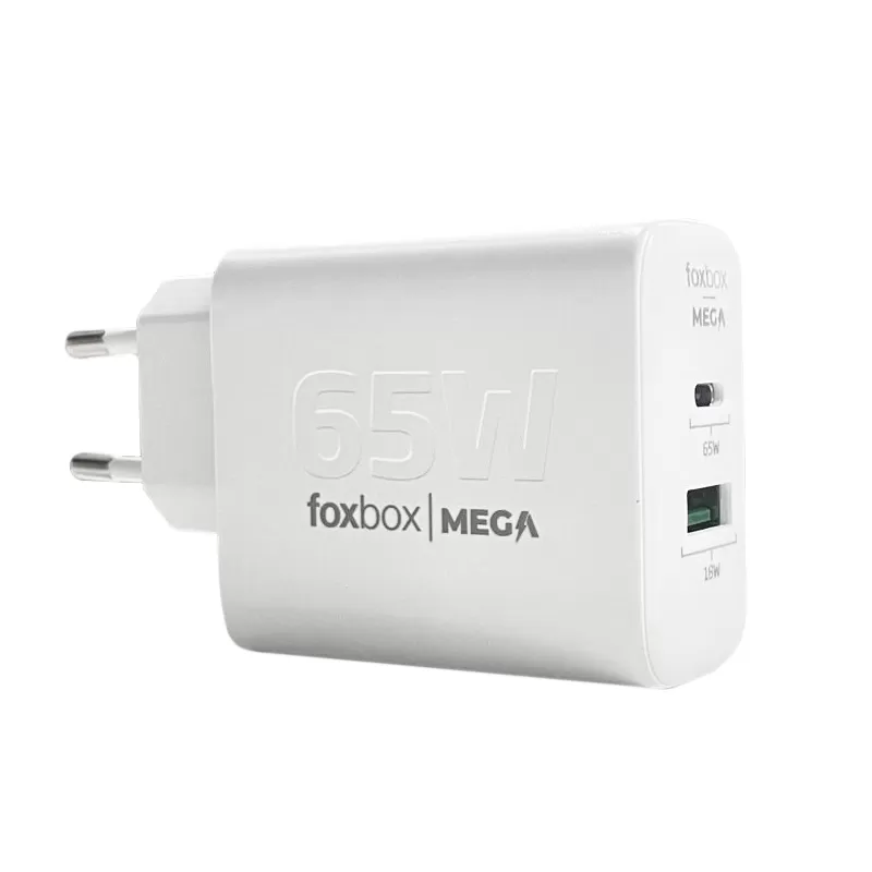 Adaptador Foxbox Mega PD65W Max USB-A | USB-C - White