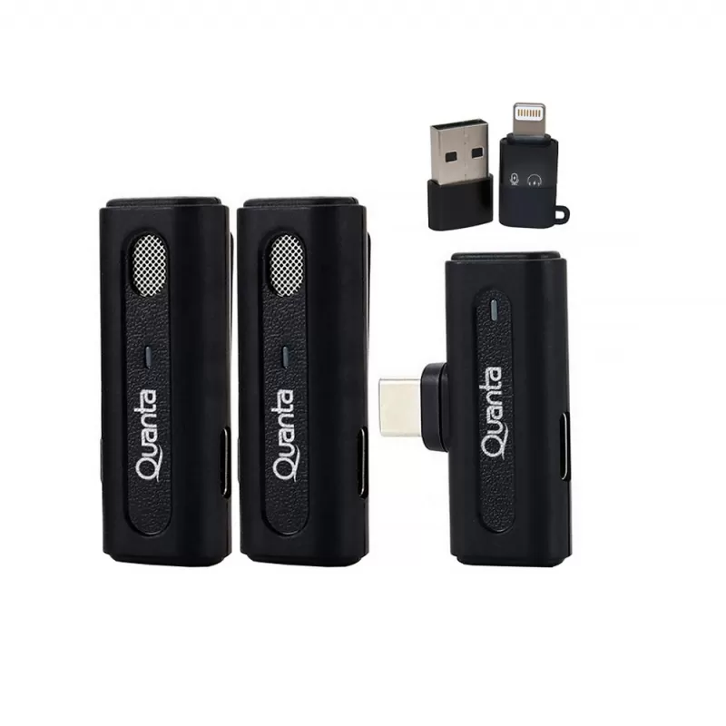 Micrófono Wireless Quanta QTMDM20 Dual - Black