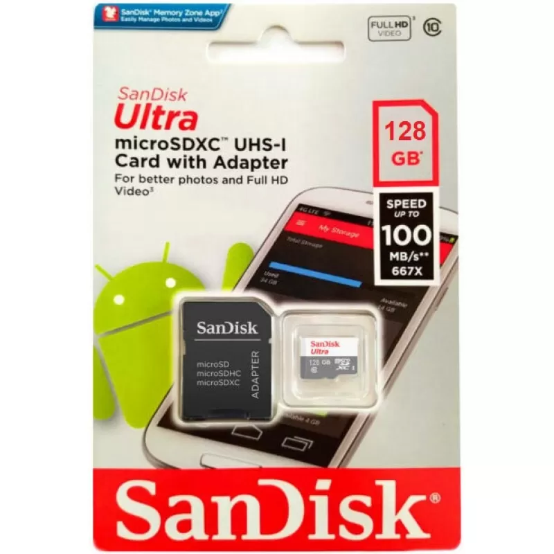 Memoria microSD SanDisk Ultra 128GB SDSQUNR-128G-GN6MN 100MB/s