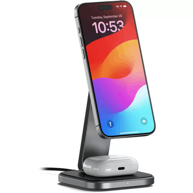 Cargador Wireless Satechi ST-Q21FM 2 en 1 Qi2 Foldable