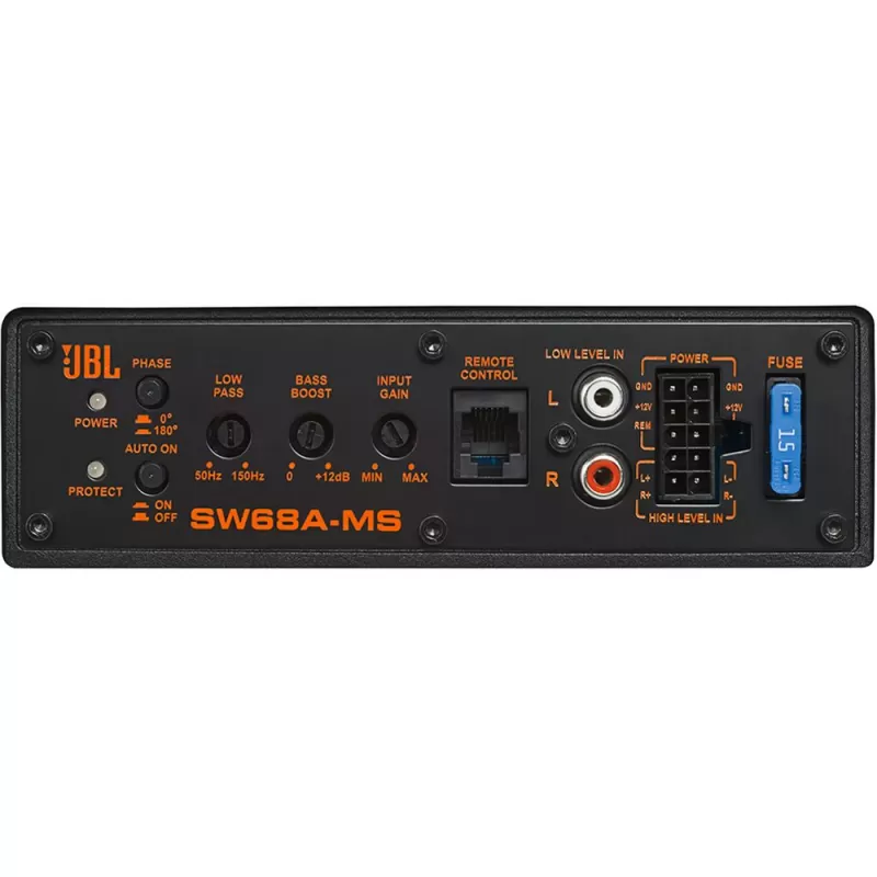 Subwoofer Amplificado Automotivo JBL SW68A-MS 6x8" 100W RMS - Black