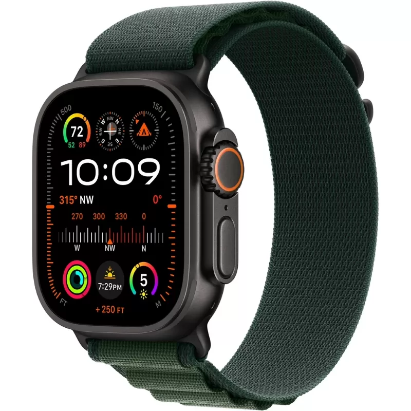 Apple Watch Ultra 2 MX4R3BE/A 49mm (GPS + Celular) - Black Titanium/Dark Green Alpine Loop