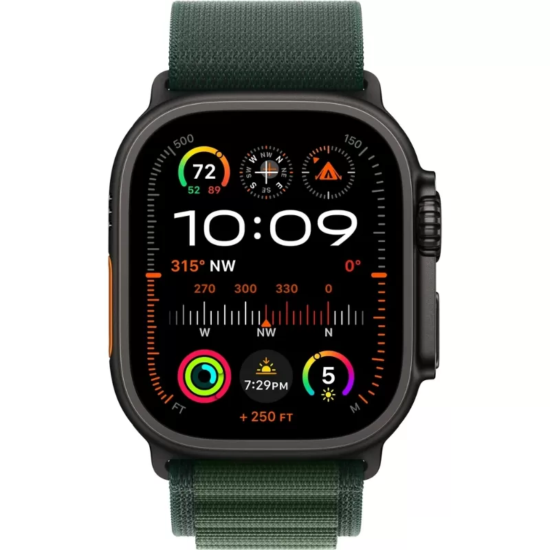 Apple Watch Ultra 2 MX4T3BE/A 49mm (GPS + Celular) - Black Titanium/Dark Green Alpine Loop
