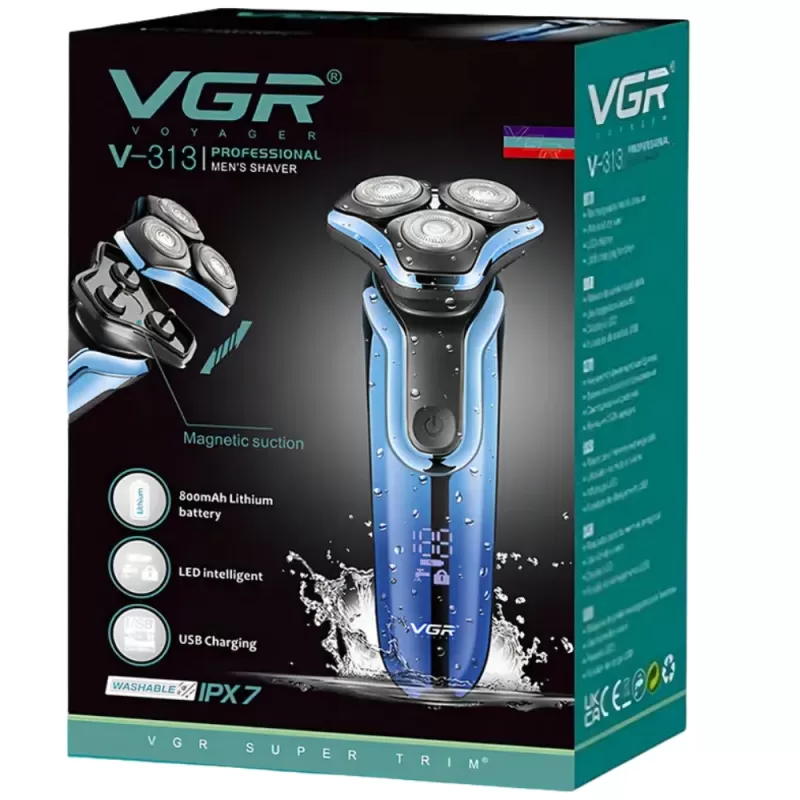 Barbeador Voyager Men Shaver V-313 - Black/Blue