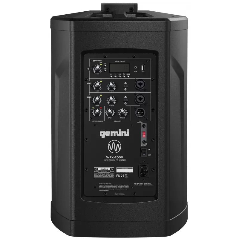 Speaker Gemini Lineal Matrix Modular WPX-2000 1200W Bluetooth - Black