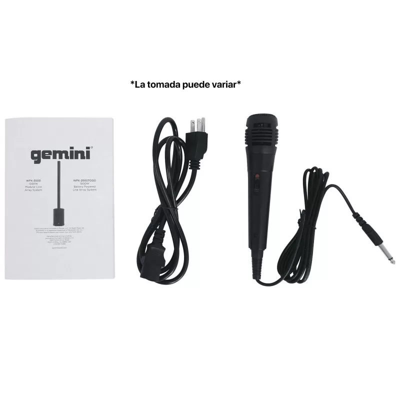 Speaker Gemini Modular Line Array Pro WPX-2000TOGO 1000W Bluetooth - Black