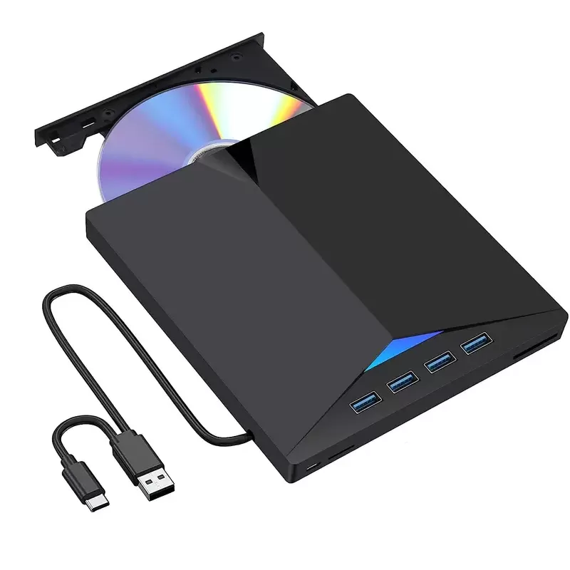 Lector Grabador DVD Externo XD013 7-in-1 Multifuncional - Black