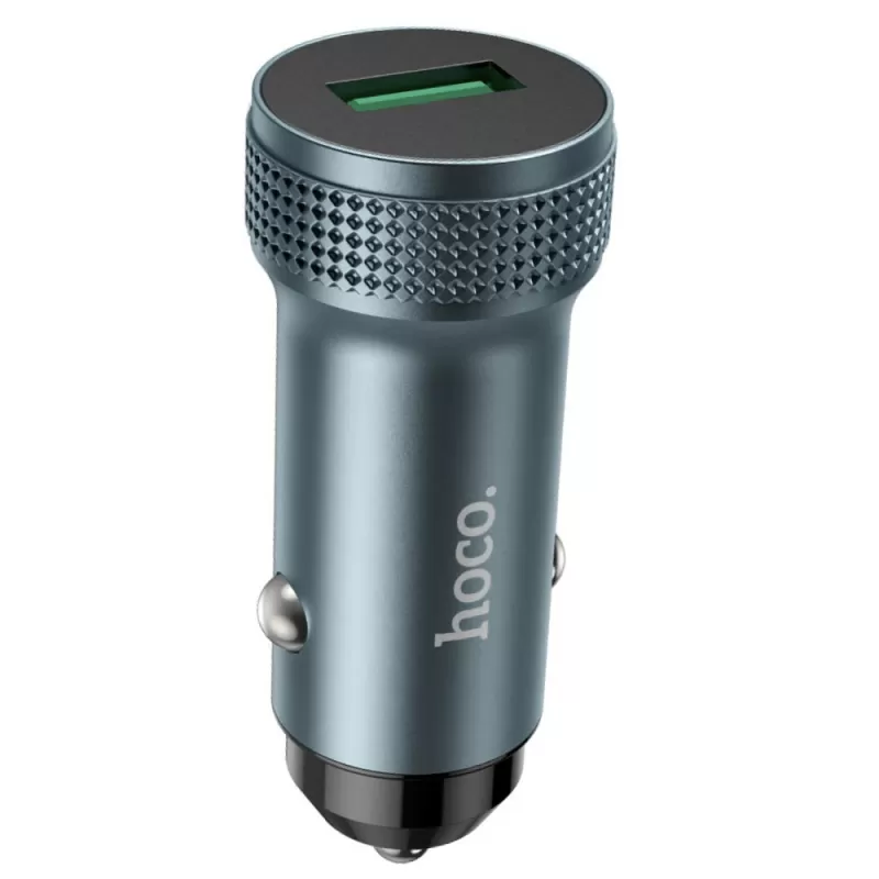 Cargador Vehicular Hoco Z49A 18W QC3.0 USB-A - Metal Gray