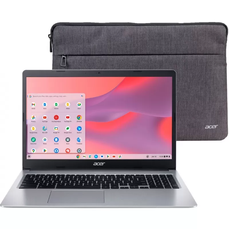 Noteboook Acer Chromebook 315 CB315-3H-C69K 15.6" Intel Celeron N4020 4/64GB - Pure Silver + Capa