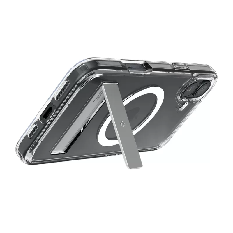 Capa Spigen iPhone 16 ACS08228 Slim Armor Essential S MagFit Stand - Crystal Clear