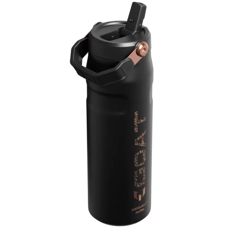 Termo Stanley × Messi The Aerolight IceFlow Bottle 710mL - GOAT Black