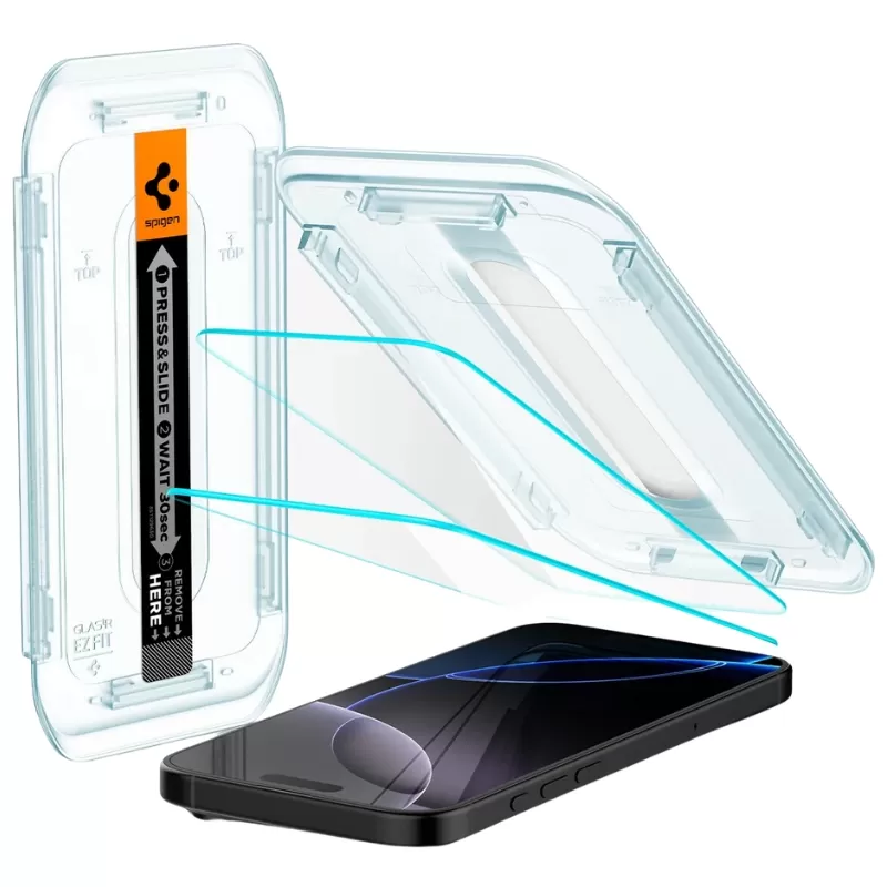 Pelicula Spigen iPhone 16 Pro Max GlastR Ez Fit AGL07907 - 2 Unidades