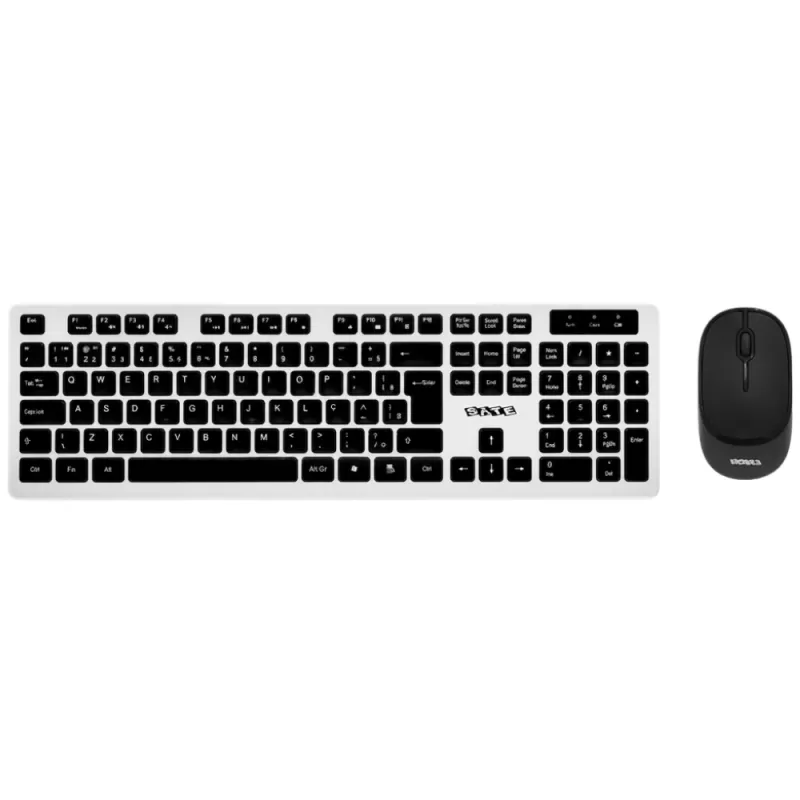 Teclado + Mouse Wireless Sate AK-762G - Black/Silv...