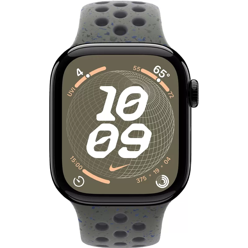 Apple Watch Series 10 MWWX3LW/A 42mm GPS - Aluminum Jet Black/Nike Cargo Khaki Sport Band