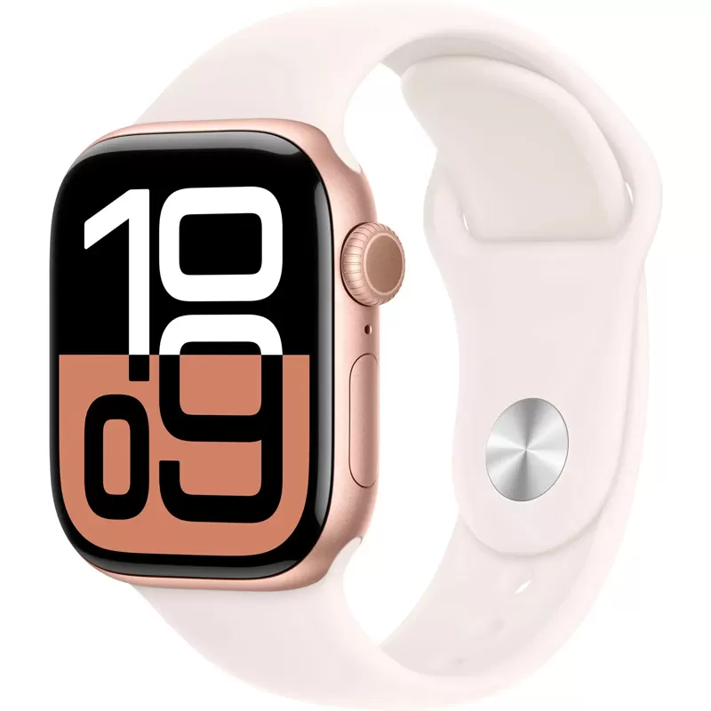 Apple Watch Series 10 MWWH3LW/A 42mm GPS - Aluminum Rose Gold/Light Blush Sport Band 