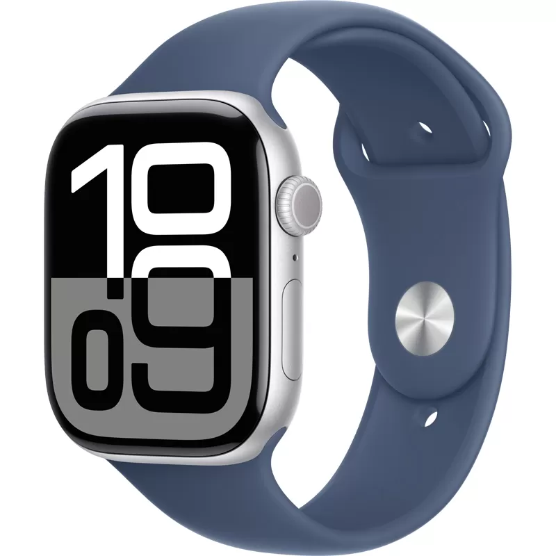 Apple Watch Series 10 MWWM3LW/A 46mm GPS - Aluminum Silver/Denim Sport Band 