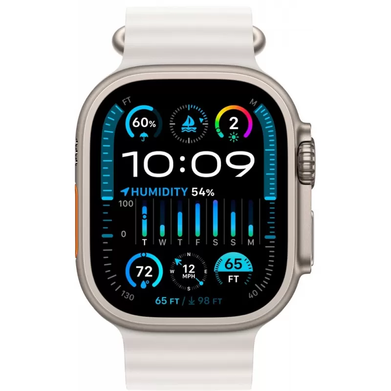 Apple Watch Ultra 2 MREJ3LW/A LTE 49mm (GPS + Celular) - Titanium/White Ocean Band