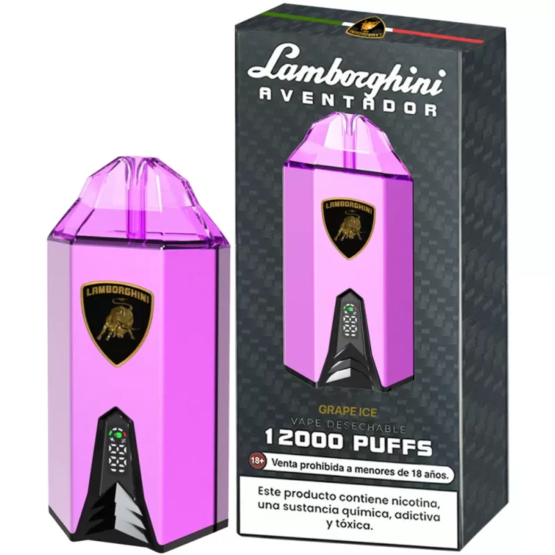 Vaper Descartable Lamborghini Aventador 2% Nicotina 12000 Puffs - Grape Ice