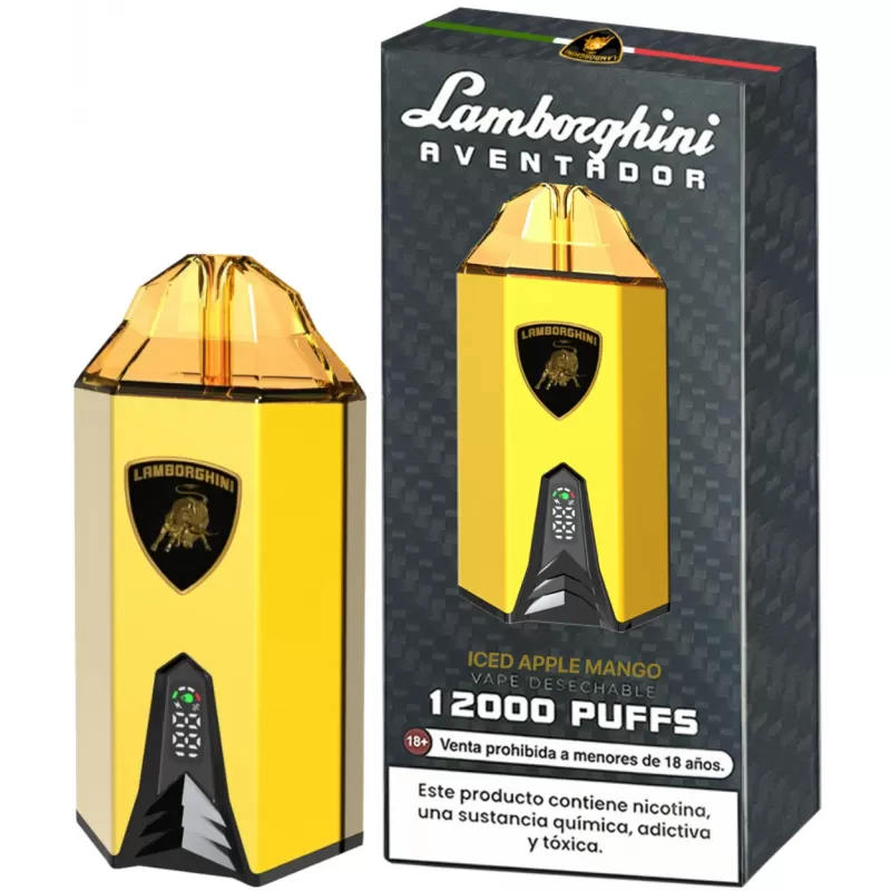 Vaper Descartable Lamborghini Aventador 2% Nicotina 12000 Puffs - Iced Apple Mango