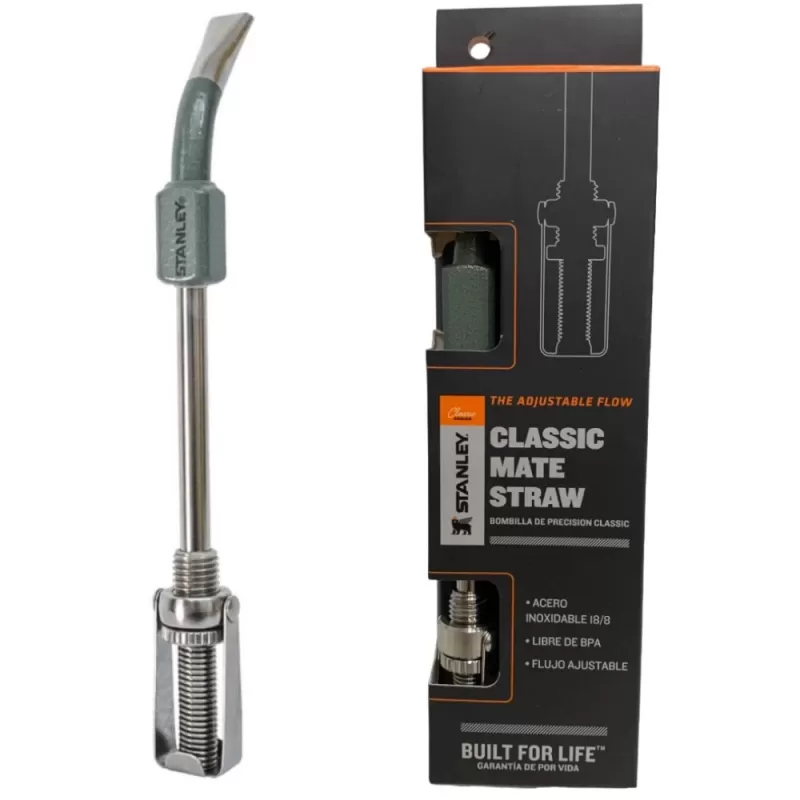 Bombilla Stanley The Adjustable Flow Classic Mate Straw - Hammertone Green