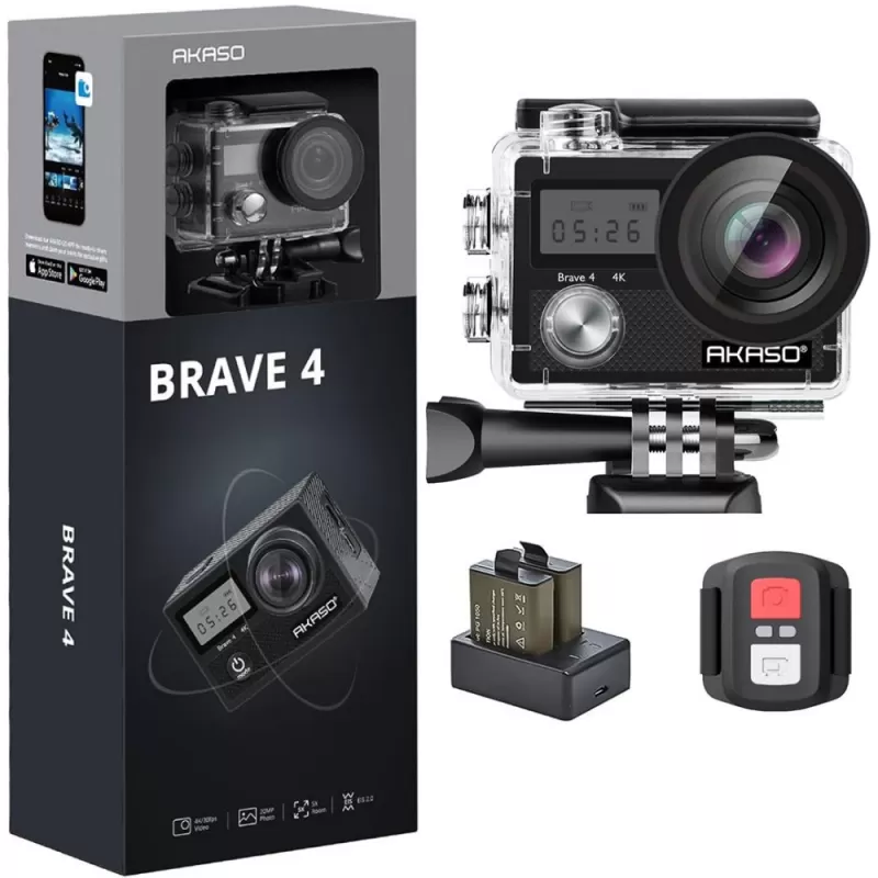 Cámara de Acción Akaso Brave 4 20MP 4K Wi-Fi - Black