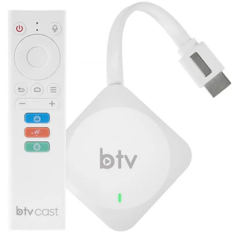 Receptor Tv Box BTV Cast 4K UHD 2/8GB Bluetooth/Wi-Fi Bivolt - Blanco